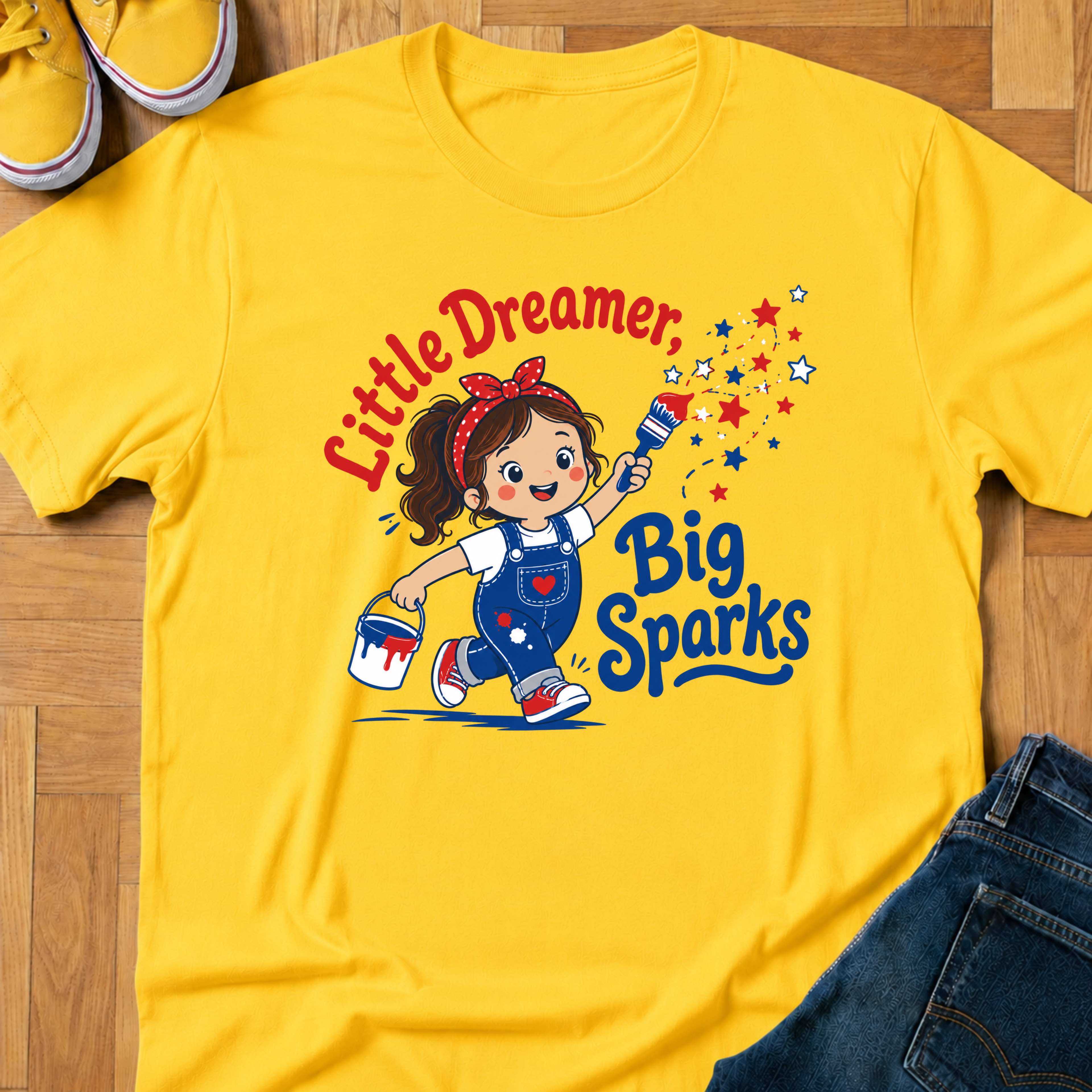 USA Little Dreamer, Big Sparks (Bow) - Kids Tee