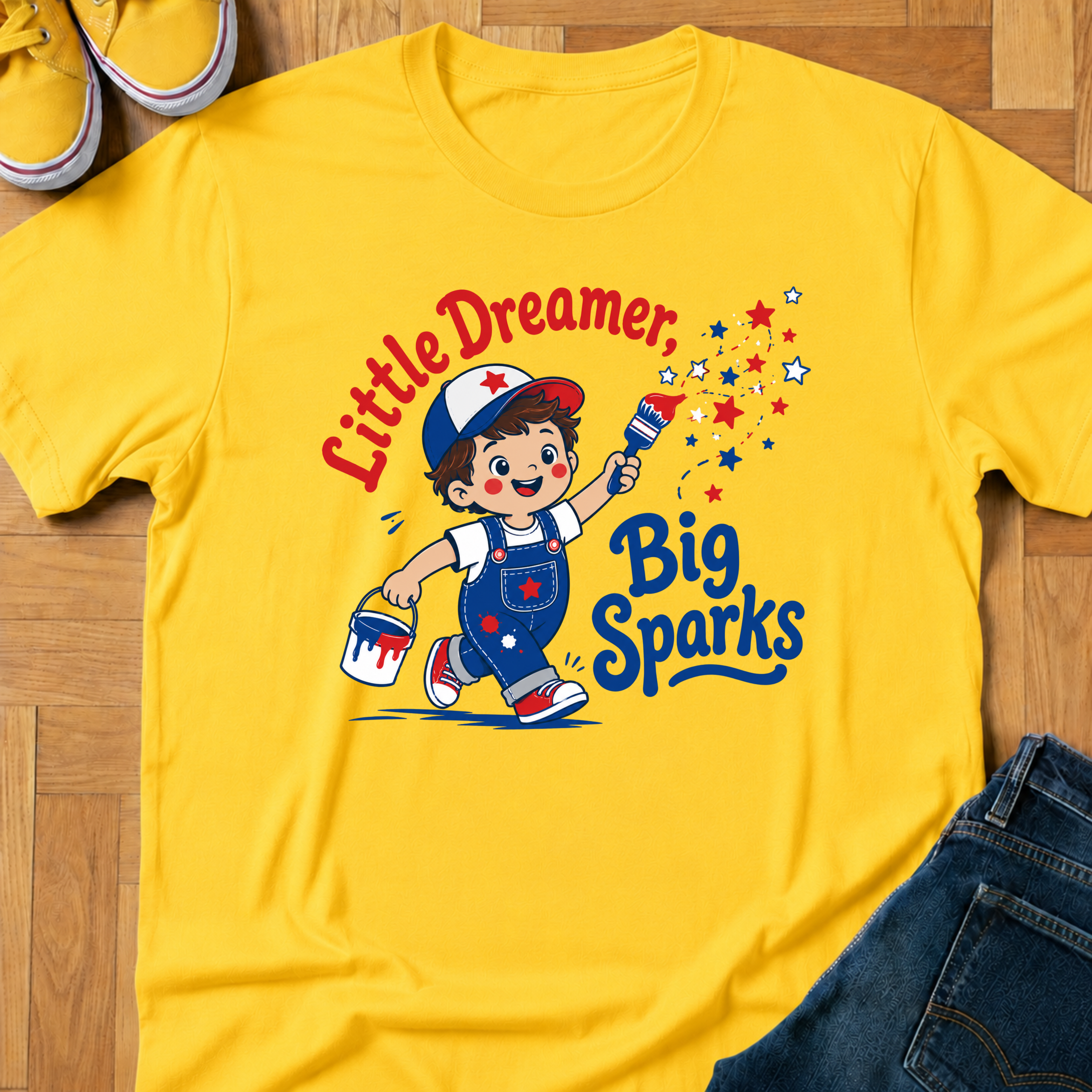 USA Little Dreamer, Big Sparks (Hat) - Kids Tee