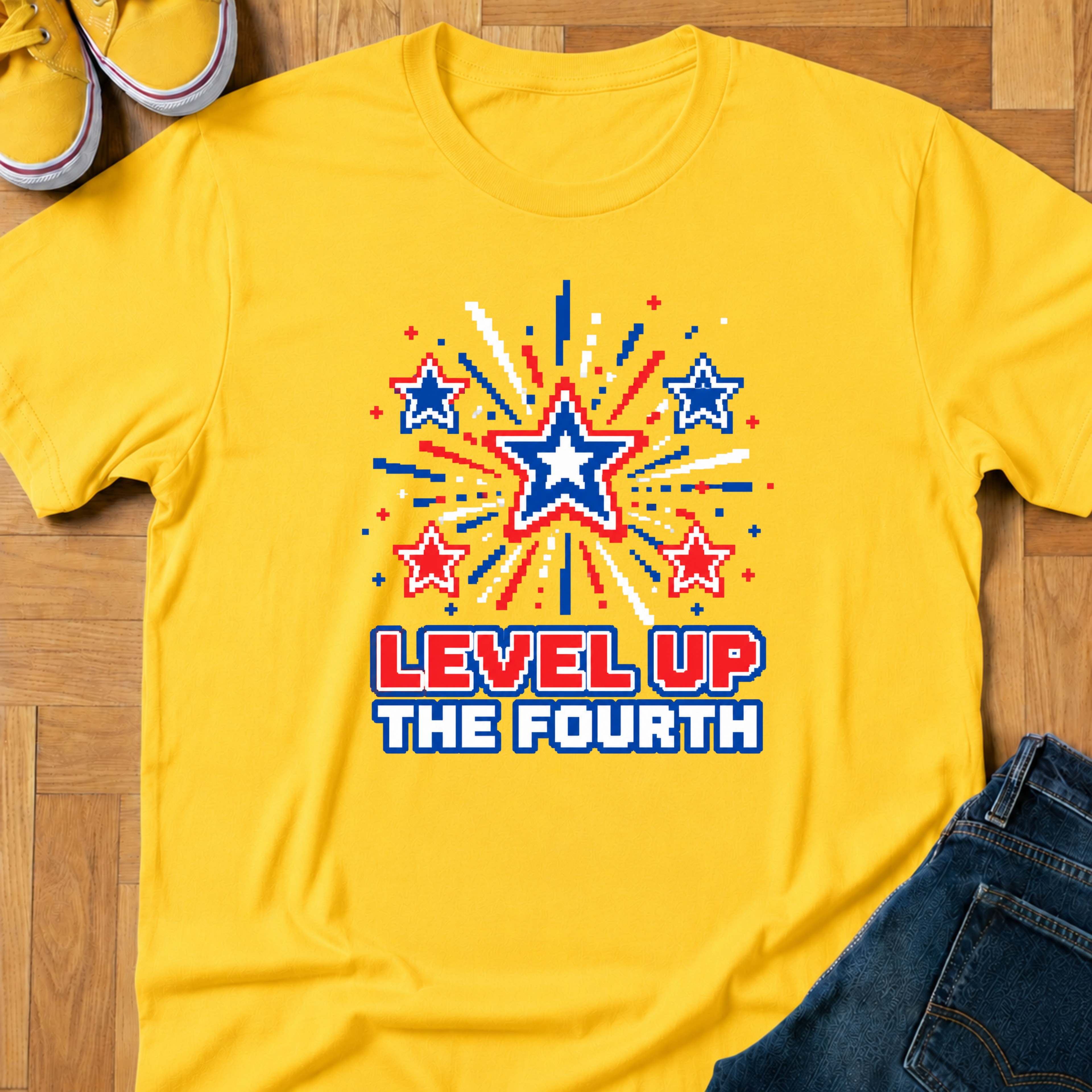 USA Level Up The Fourth - Kids Tee