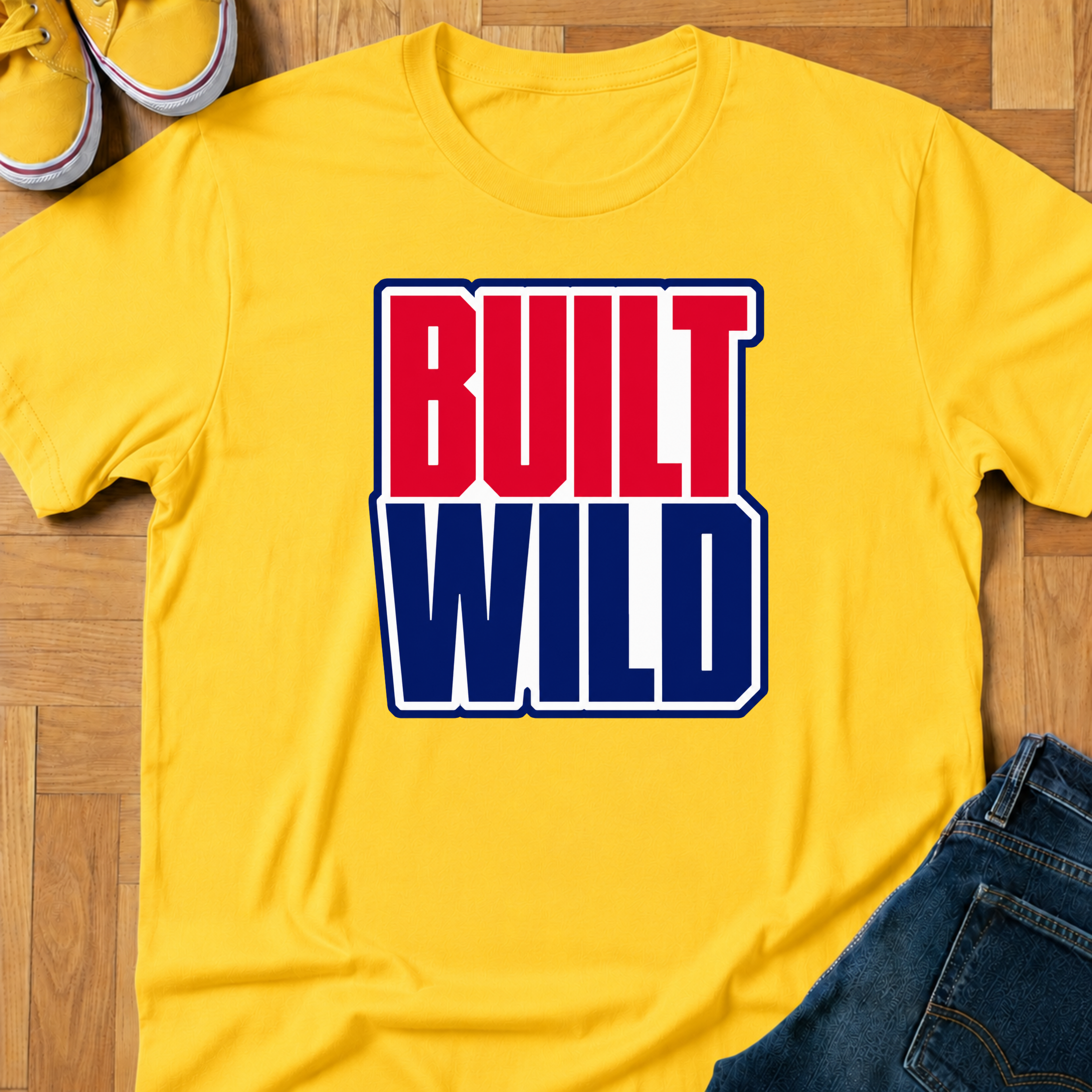 USA Built Wild Text - Kids Tee