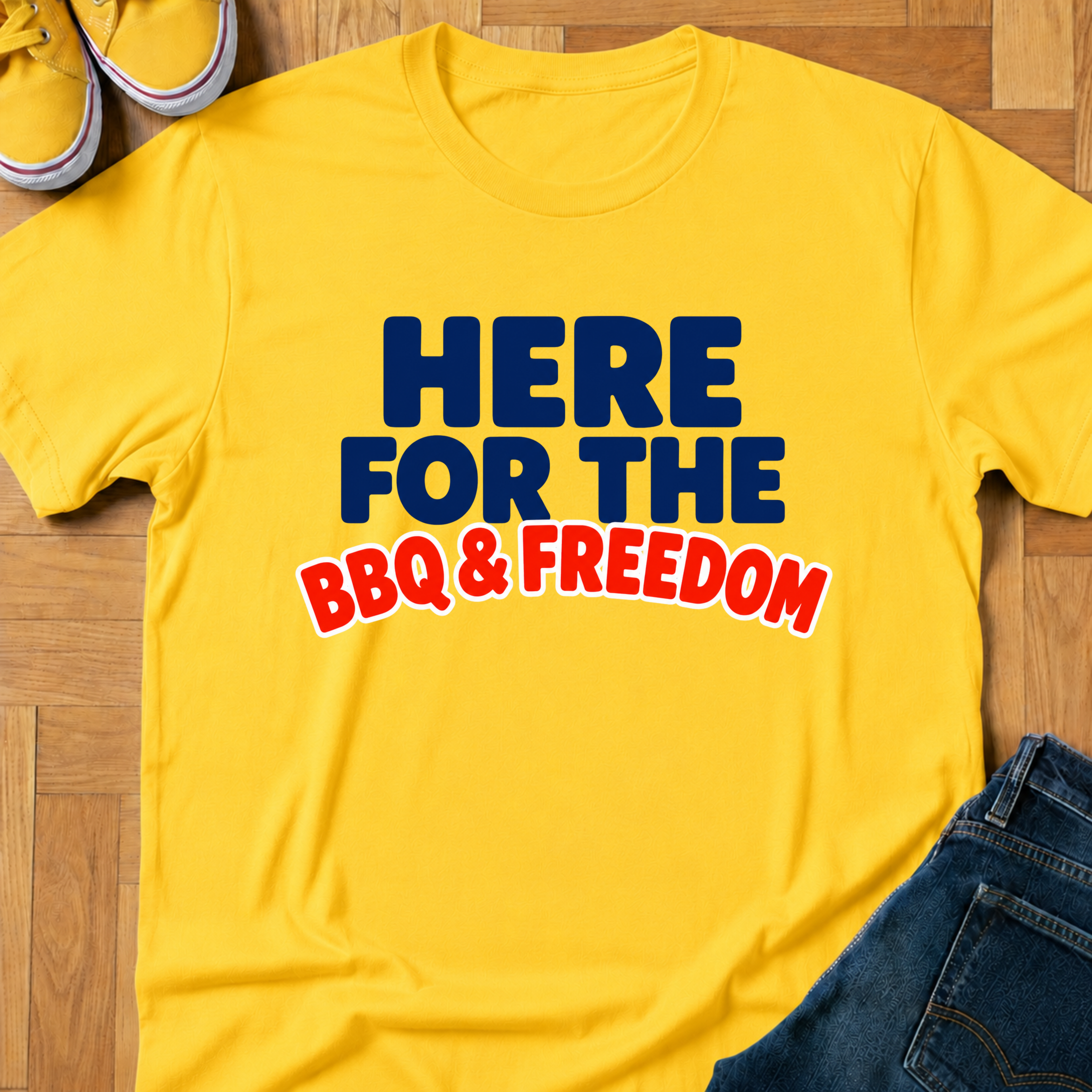 USA BBQ & Freedom Text - Kids Tee