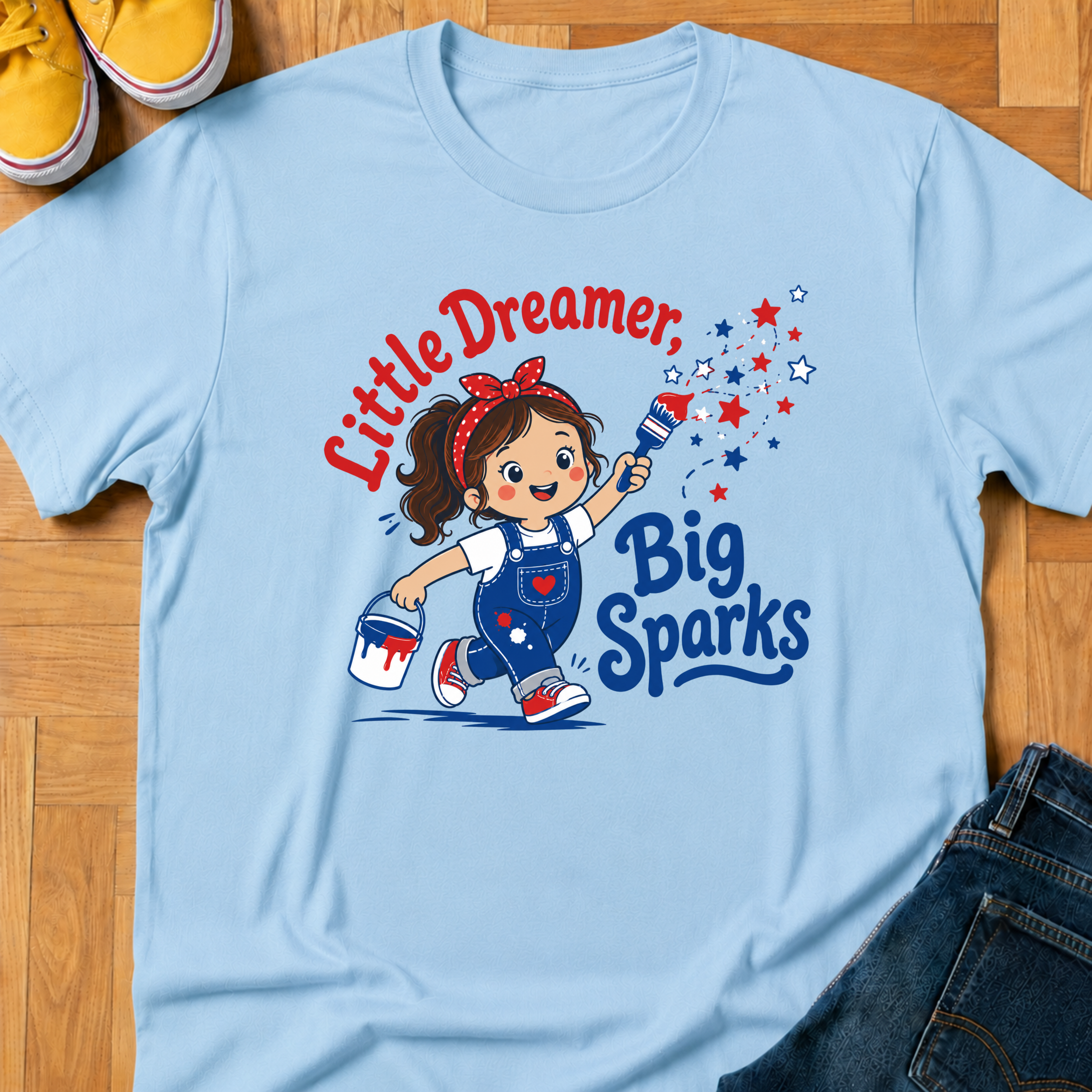 USA Little Dreamer, Big Sparks (Bow) - Kids Tee