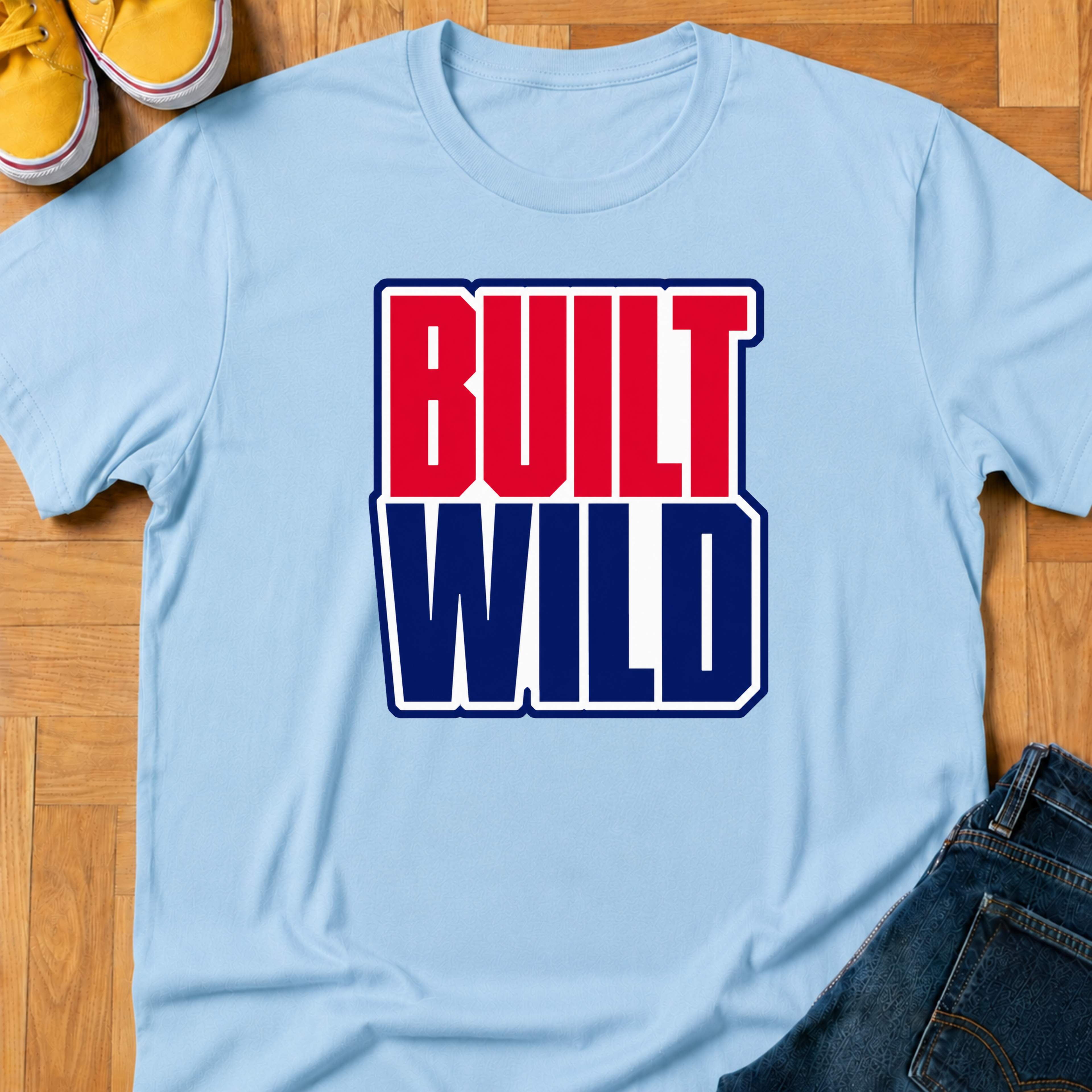 USA Built Wild Text - Kids Tee