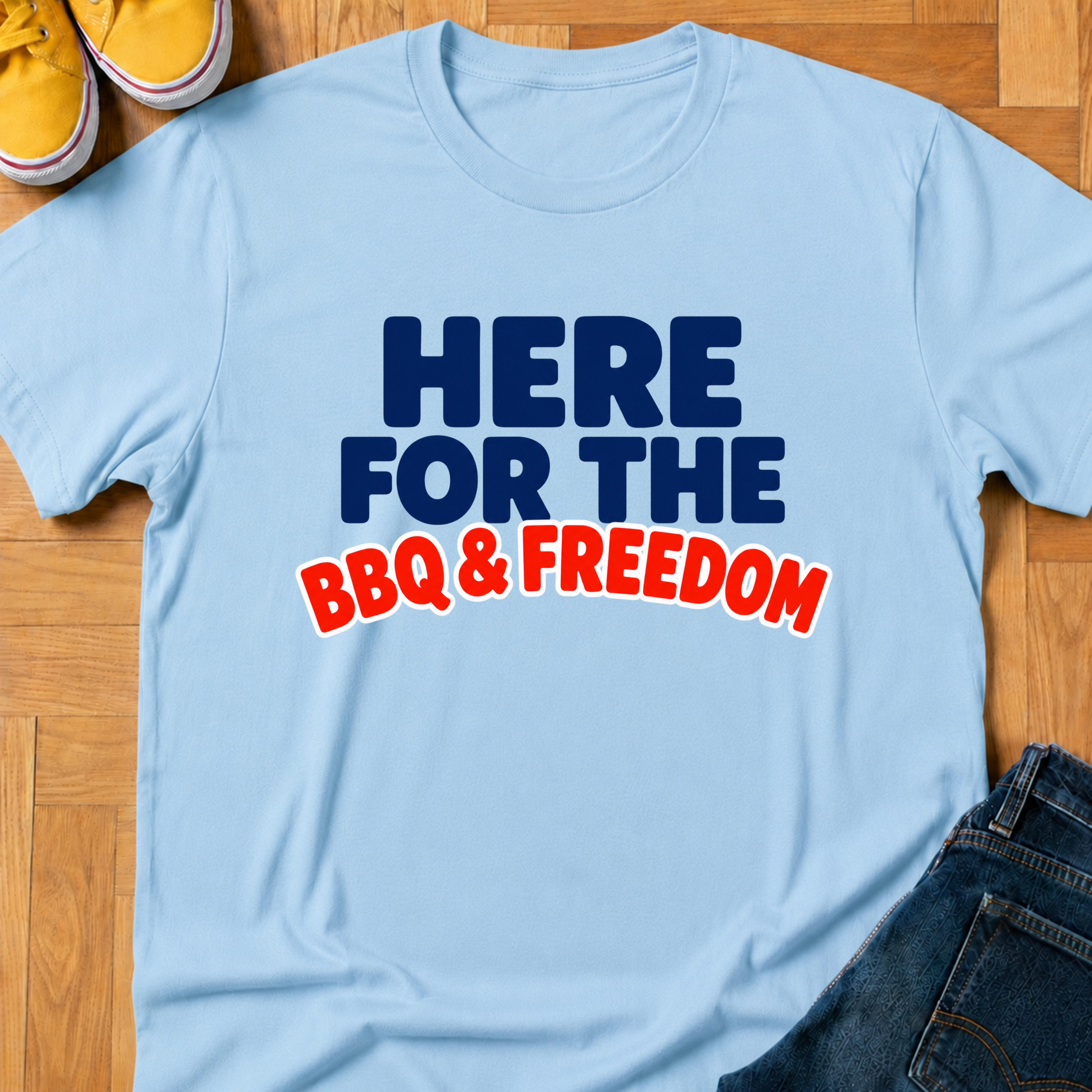 USA BBQ & Freedom Text - Kids Tee