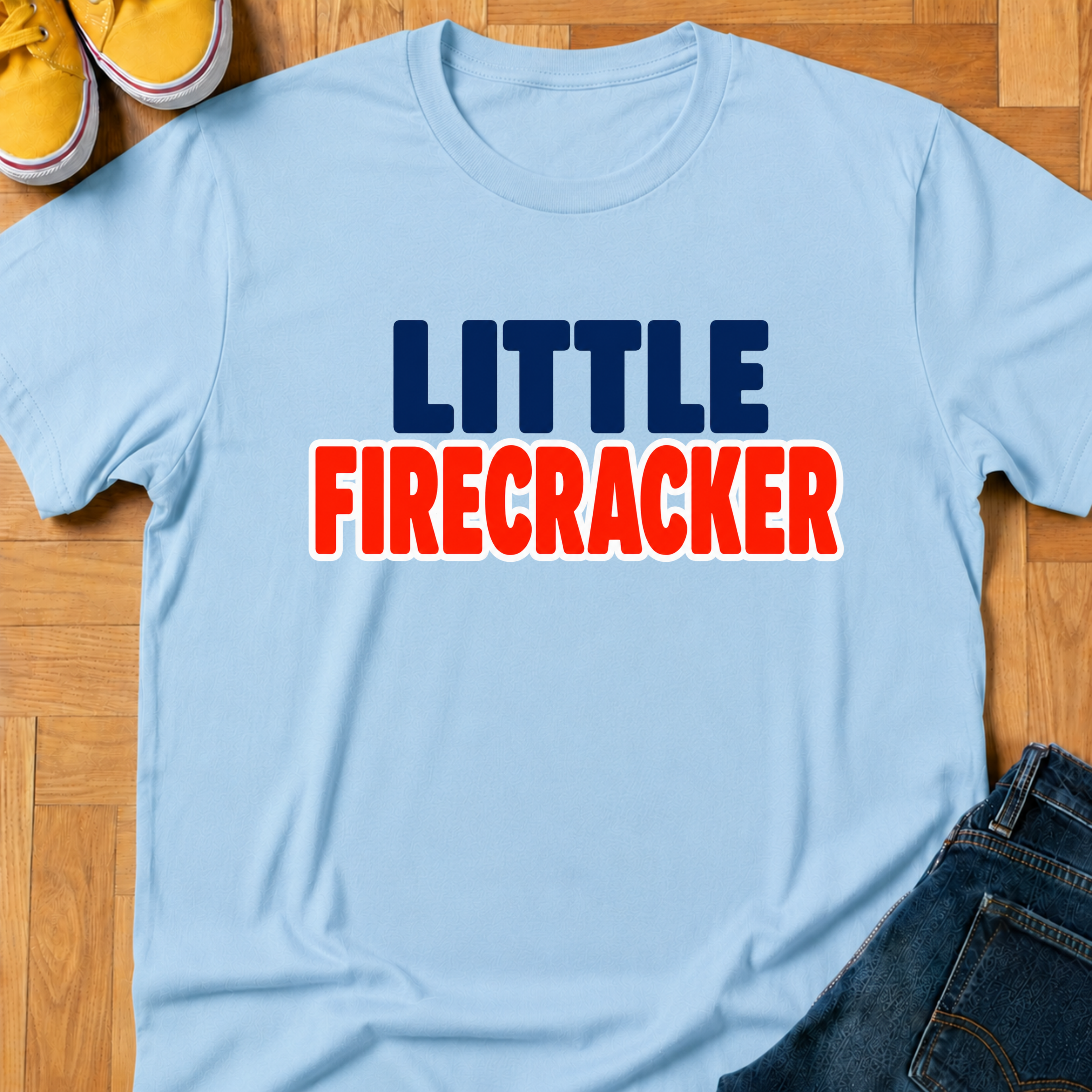 USA Little Firecracker Text - Kids Tee