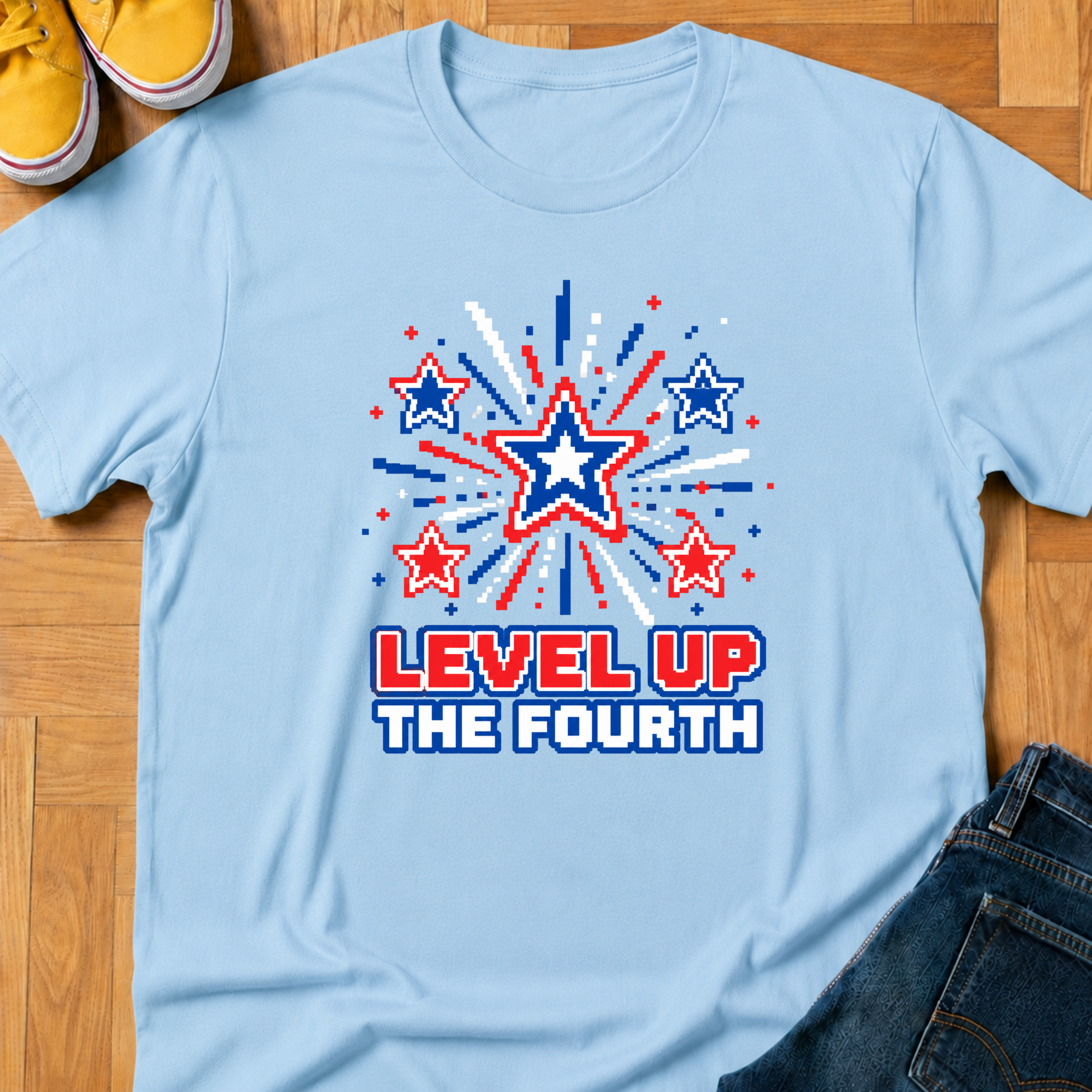 USA Level Up The Fourth - Kids Tee