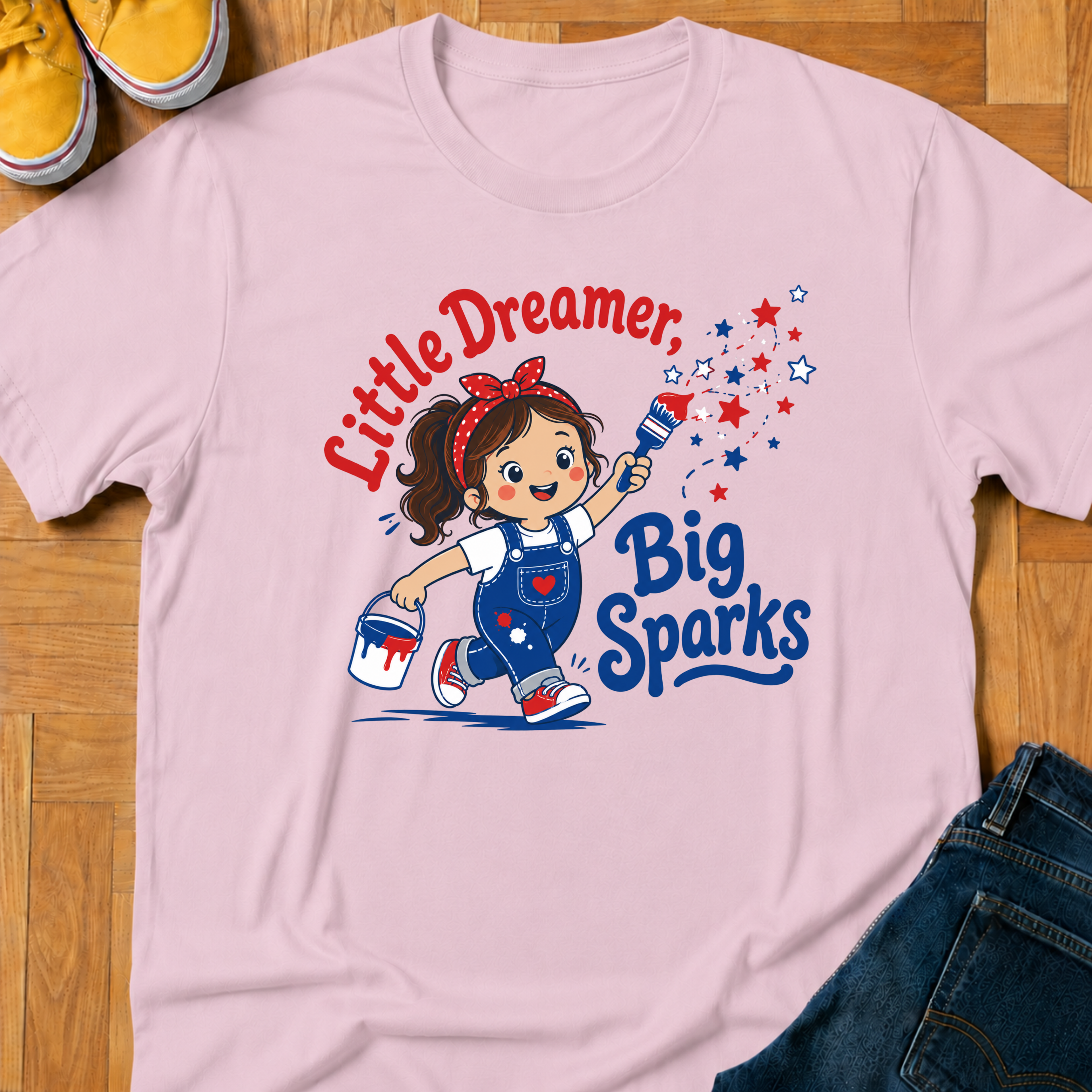 USA Little Dreamer, Big Sparks (Bow) - Kids Tee