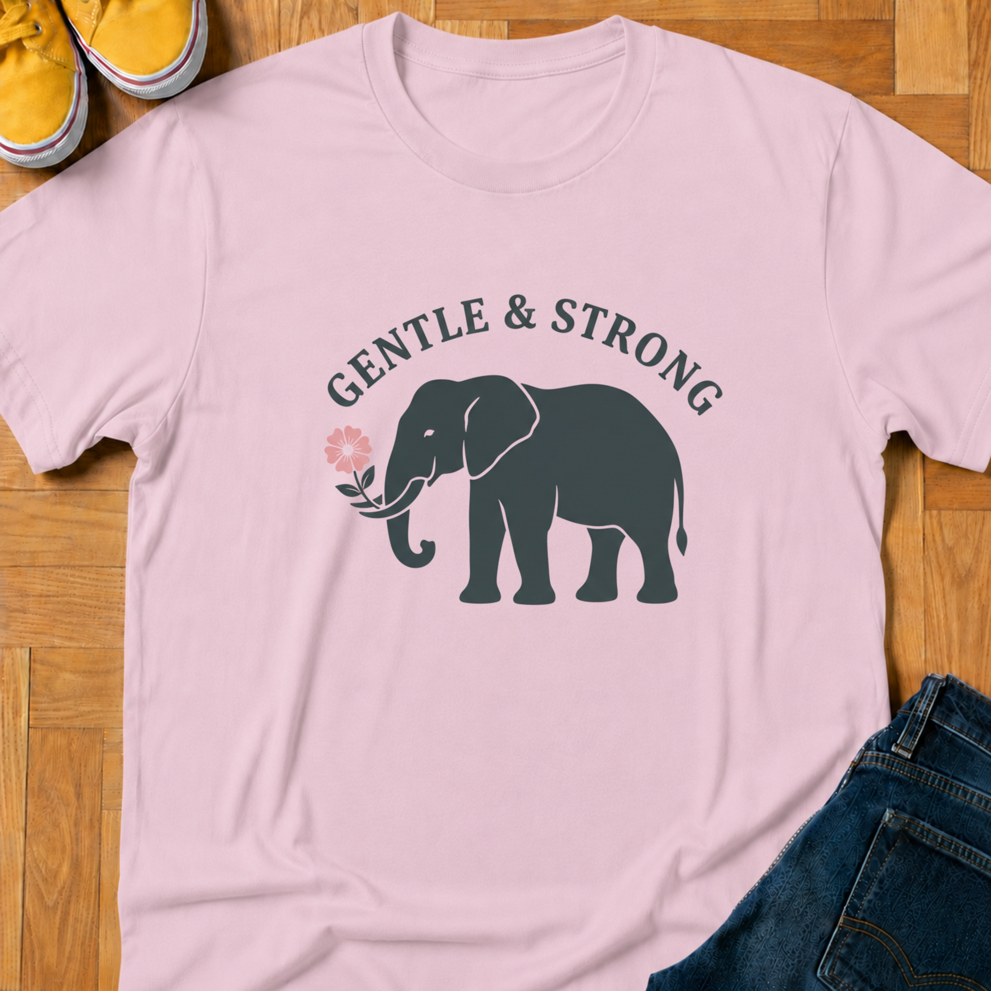 Elephant & Flower - Kids Tee
