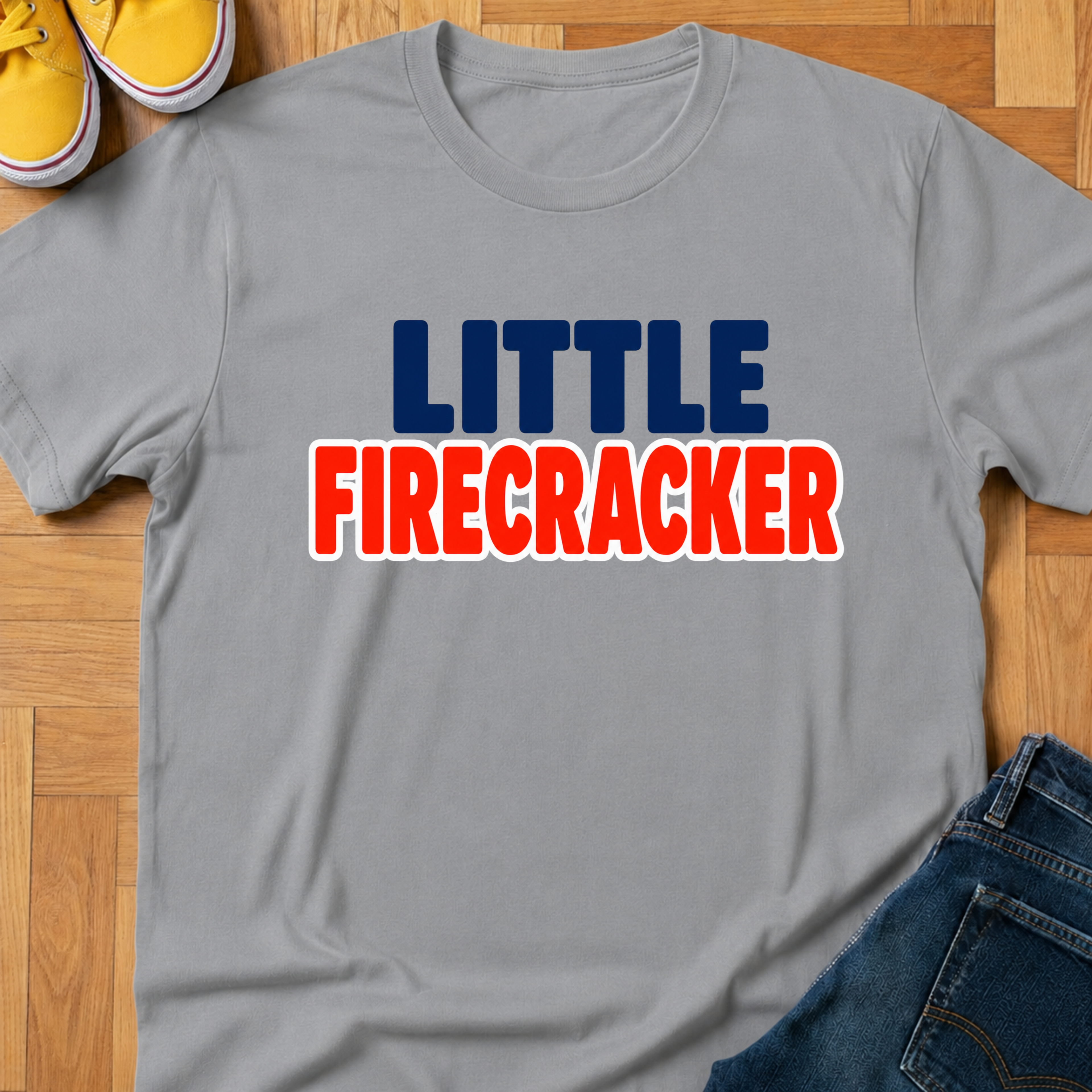USA Little Firecracker Text - Kids Tee