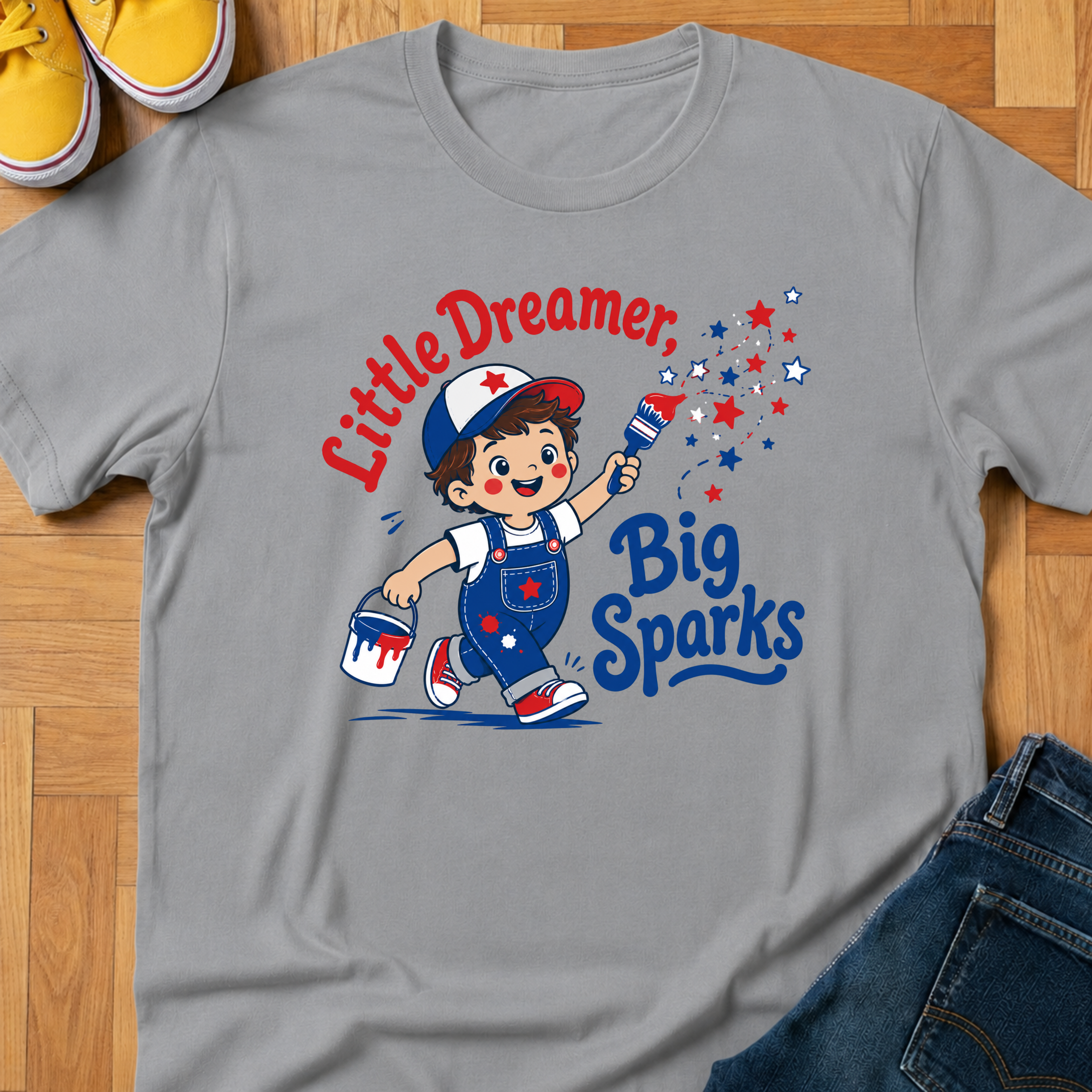 USA Little Dreamer, Big Sparks (Hat) - Kids Tee