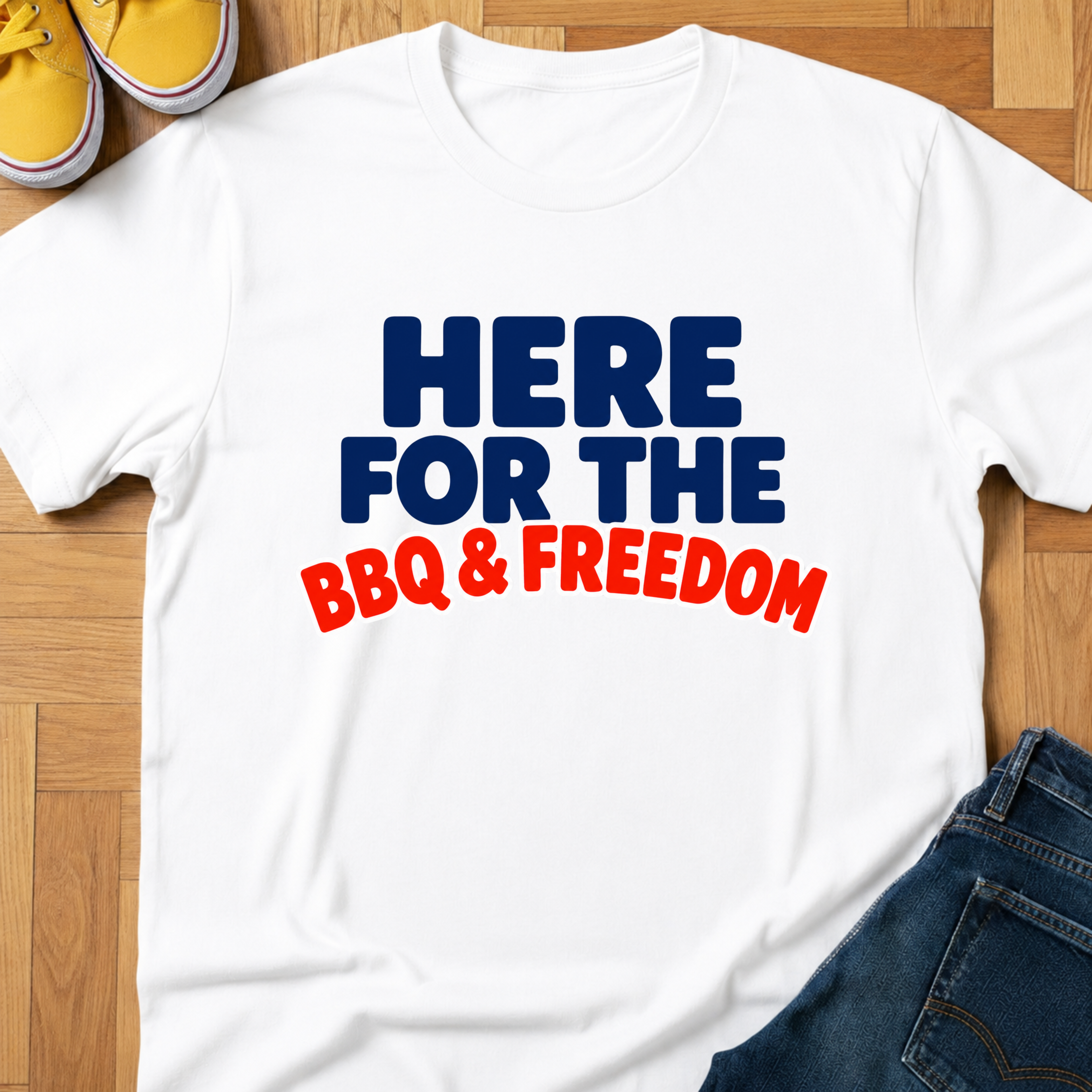 USA BBQ & Freedom Text - Kids Tee
