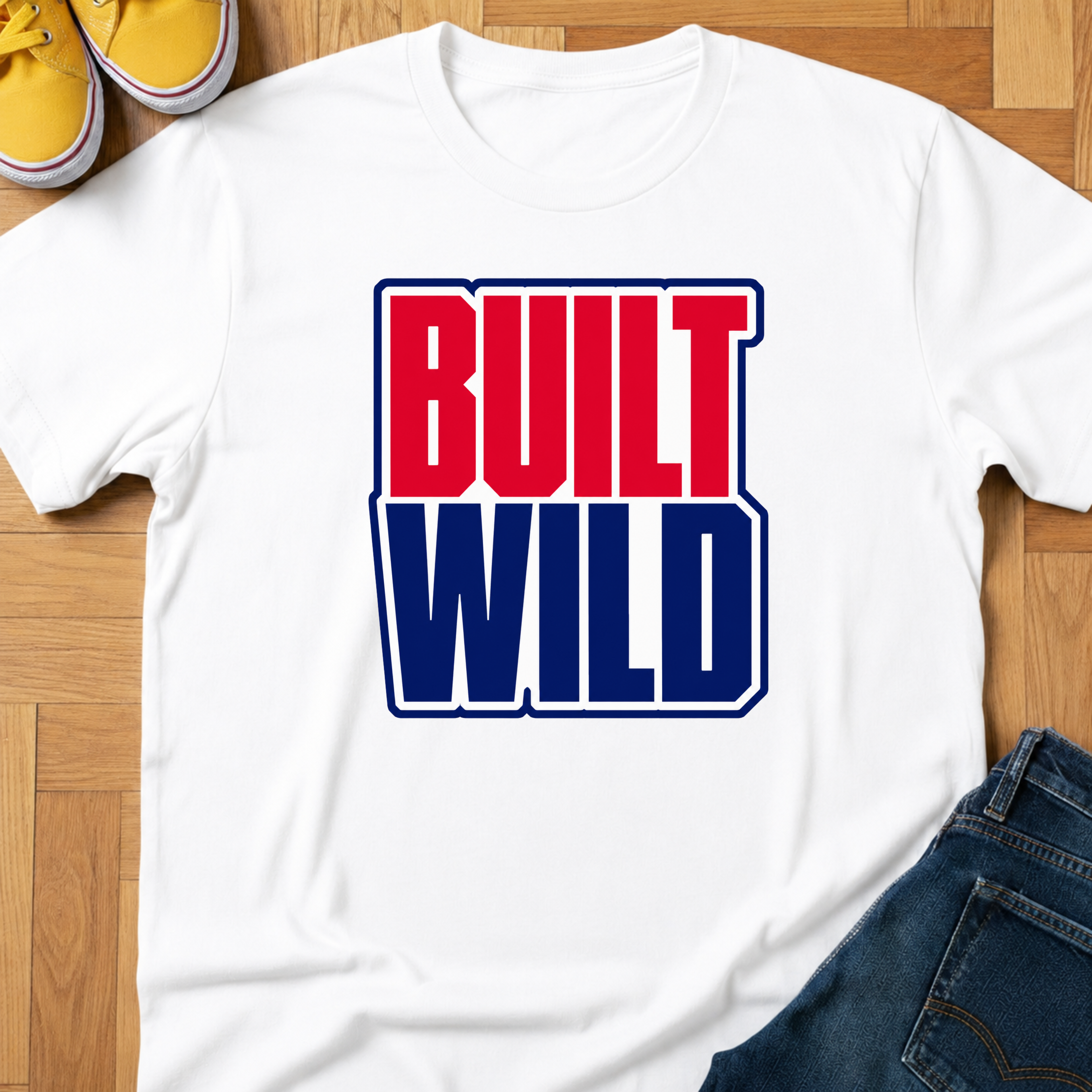 USA Built Wild Text - Kids Tee