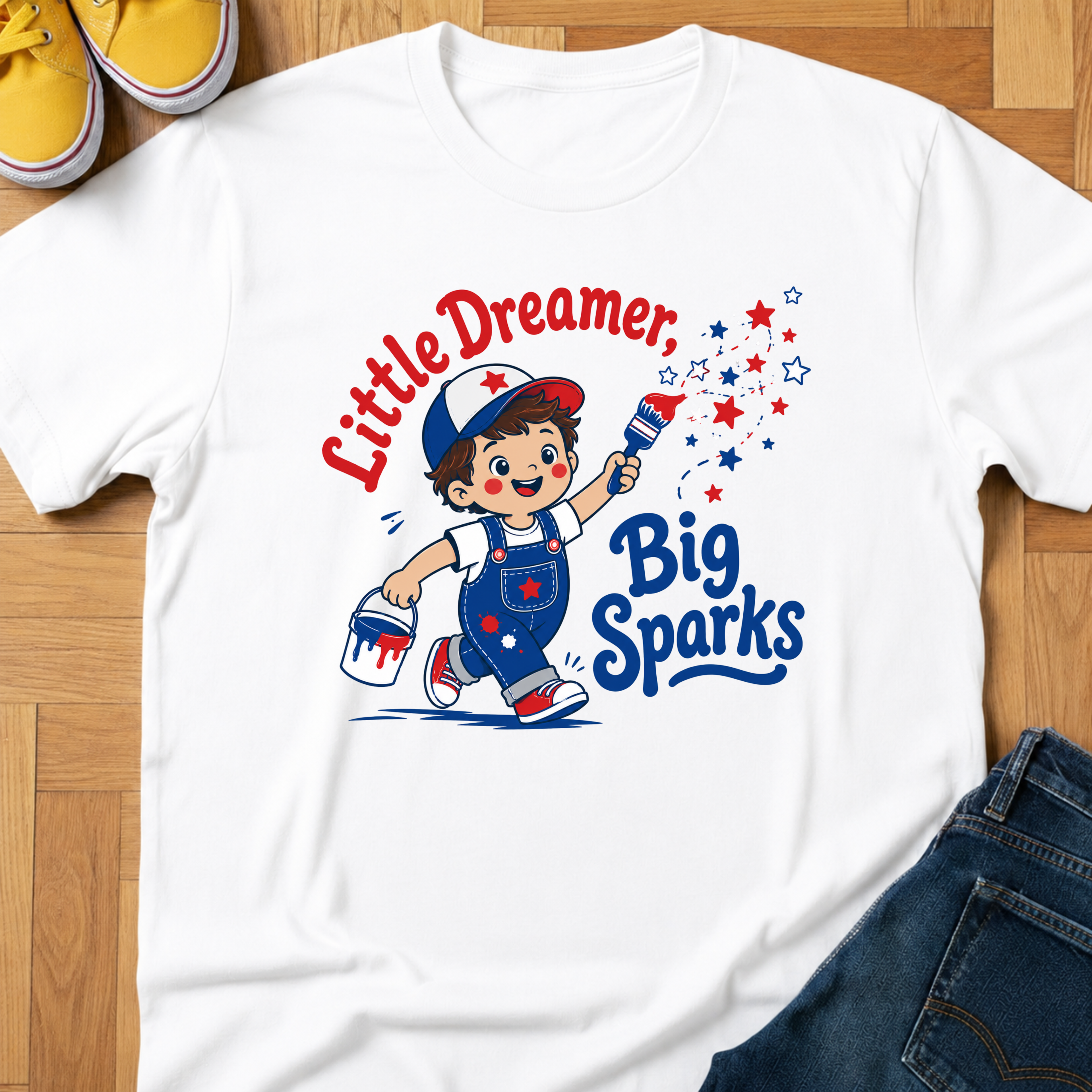 USA Little Dreamer, Big Sparks (Hat) - Kids Tee