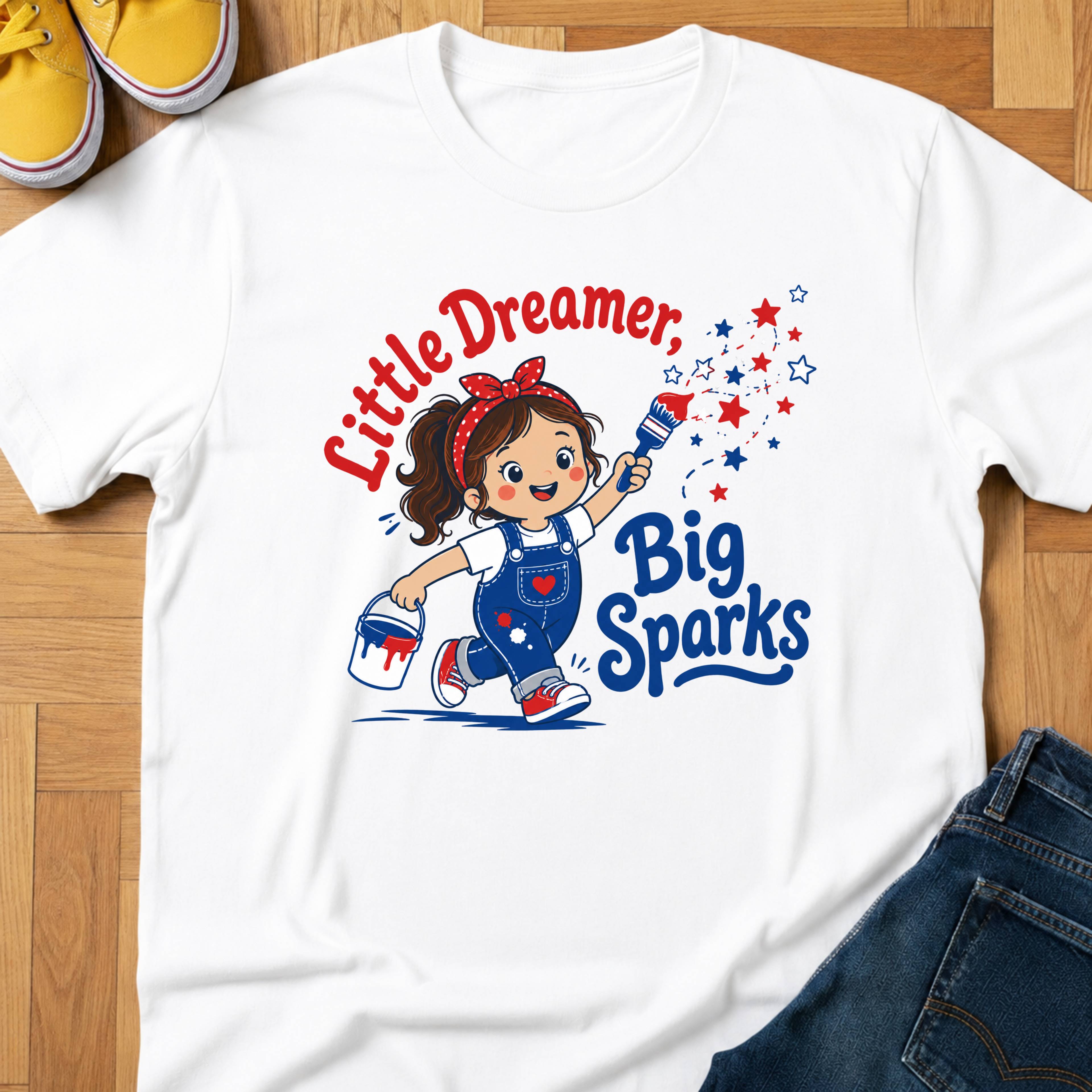 USA Little Dreamer, Big Sparks (Bow) - Kids Tee
